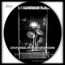 K9 3D Laser Untergrund Blume in Crystal Rectangle